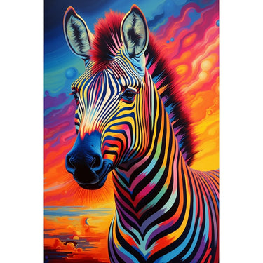 Rainbow Zebra Canvas